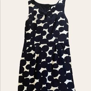 LOFT navy cream textured material DRESS- 2 - Like New